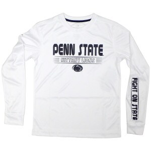 white youth long sleeve performance t-shirt Penn State Nittany Lions, Athletic Logo, Fight on State